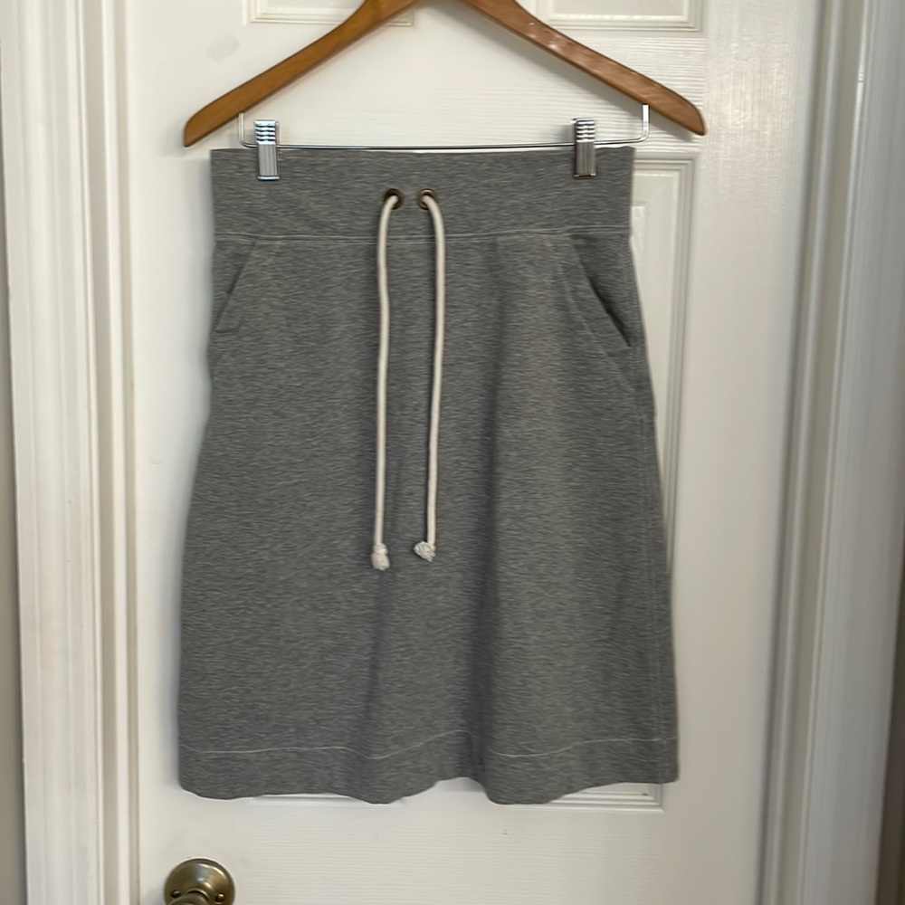 J. Crew Gray Drawstring Midi Skirt